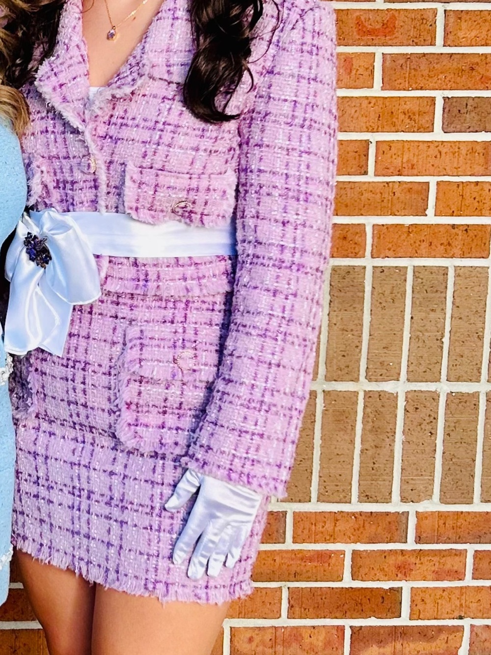 Endless Rose Lilac Tweed Homecoming court suit.